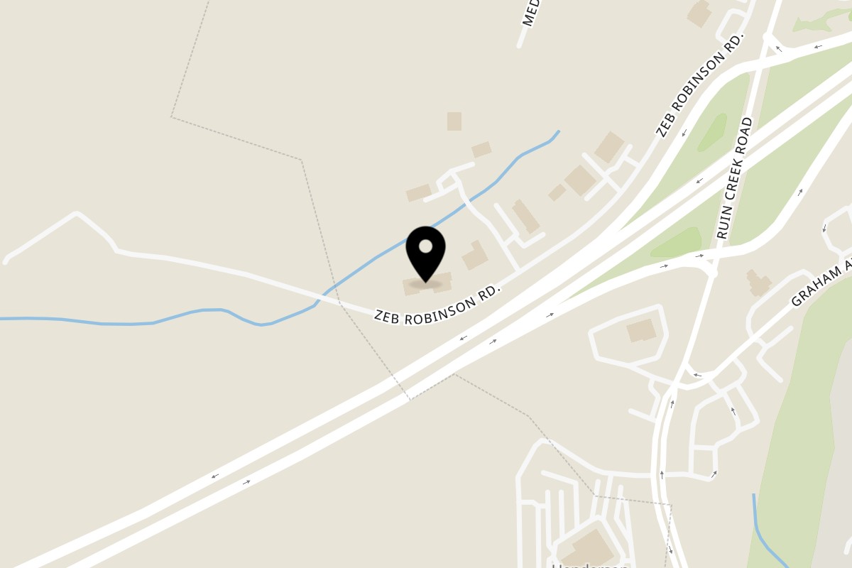 Map showing the location of The Peanut Factory Deli on 394 Zeb Robinson Rd in Henderson